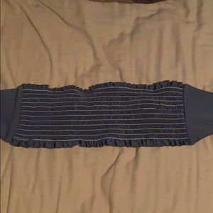 Zaful navy ruffled bikini top